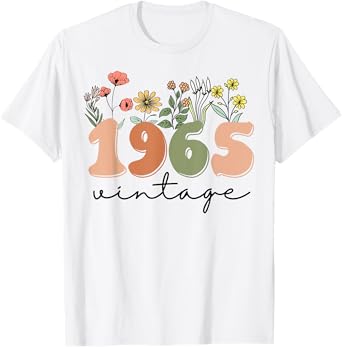60 Years Old Vintage 1965 60th Birthday Tee Wildflower Women T-Shirt