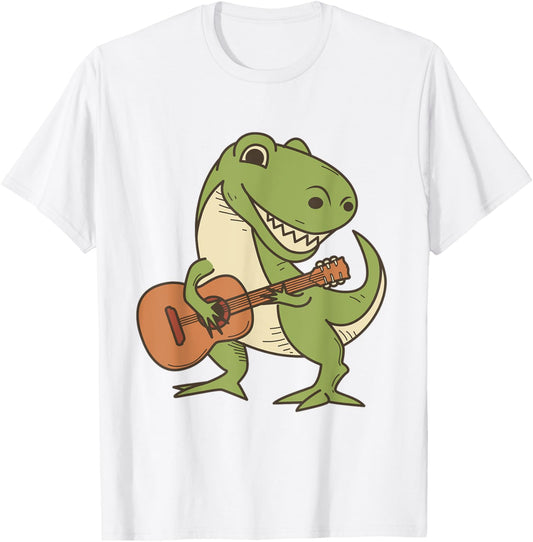 Dinosaur Playing Guitar Shirt | Cool Dino Music Lover Gift