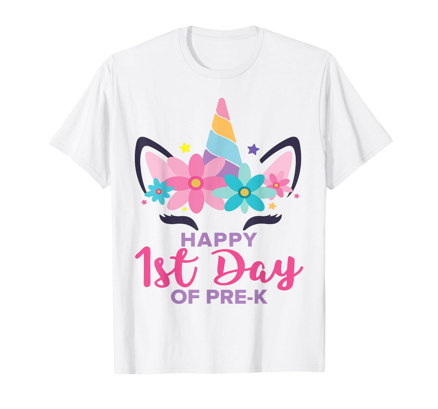 Pre K Unicorn First Day Of School Shirt Back To Outfit Girls T-Shirt