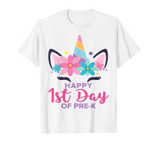 Pre K Unicorn First Day Of School Shirt Back To Outfit Girls T-Shirt