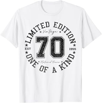 70 Year Old Gifts Vintage 1955 Limited Edition 70th Birthday T-Shirt