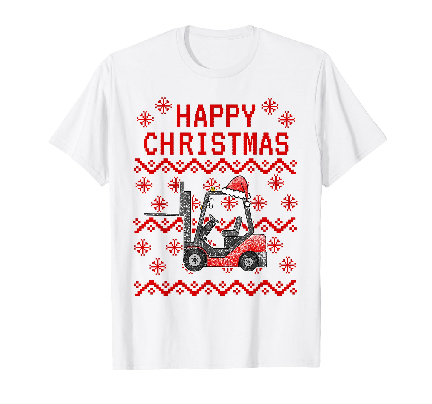 Forklift Truck Ugly Christmas Coworker Funny Xmas 2024 T-Shirt