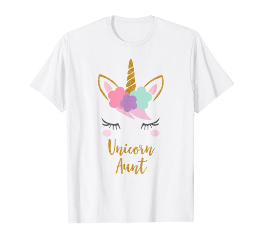 Unicorn Aunt Shirt, Aunt of the Birthday Girl Gift T-Shirt