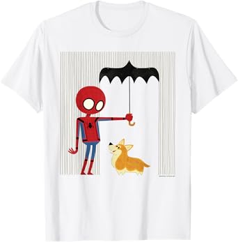 Marvel Spider-Man Far From Home Corgi In The Rain T-Shirt