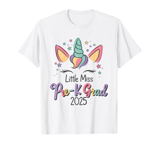Little Miss Pre-K Grad Preschool Prek Graduation 2025 T-Shirt