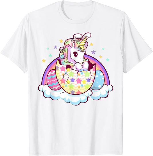 Happy Easter Unicorn Bunny Girls Kids Easter Eggs T-Shirt