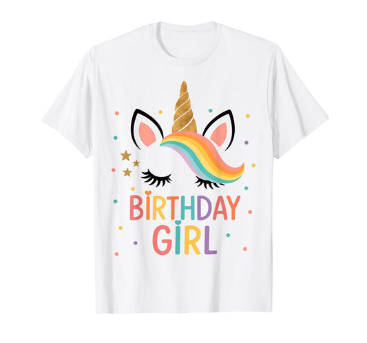 Cute Unicorn Birthday Girl Rainbow Party for Girl Kids T-Shirt
