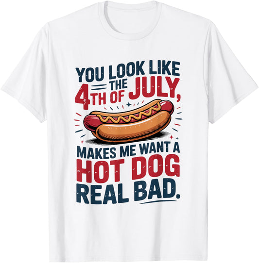 You Look Like the 4th of July Funny Retro USA Design T-Shirt