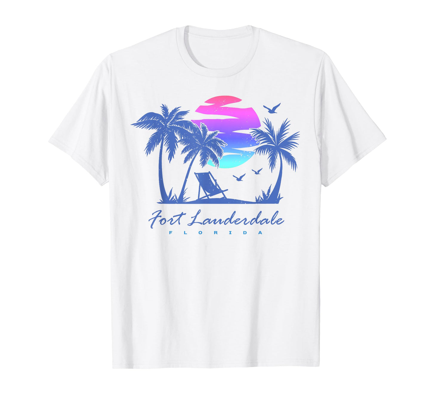 FORT LAUDERDALE FLORIDA Beach Vacation Retro Vintage Sunset Men Women Girls Kids T-Shirt