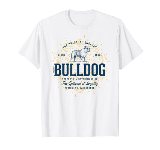 Retro English Bulldog Vintage T-Shirt for Men Women Kids