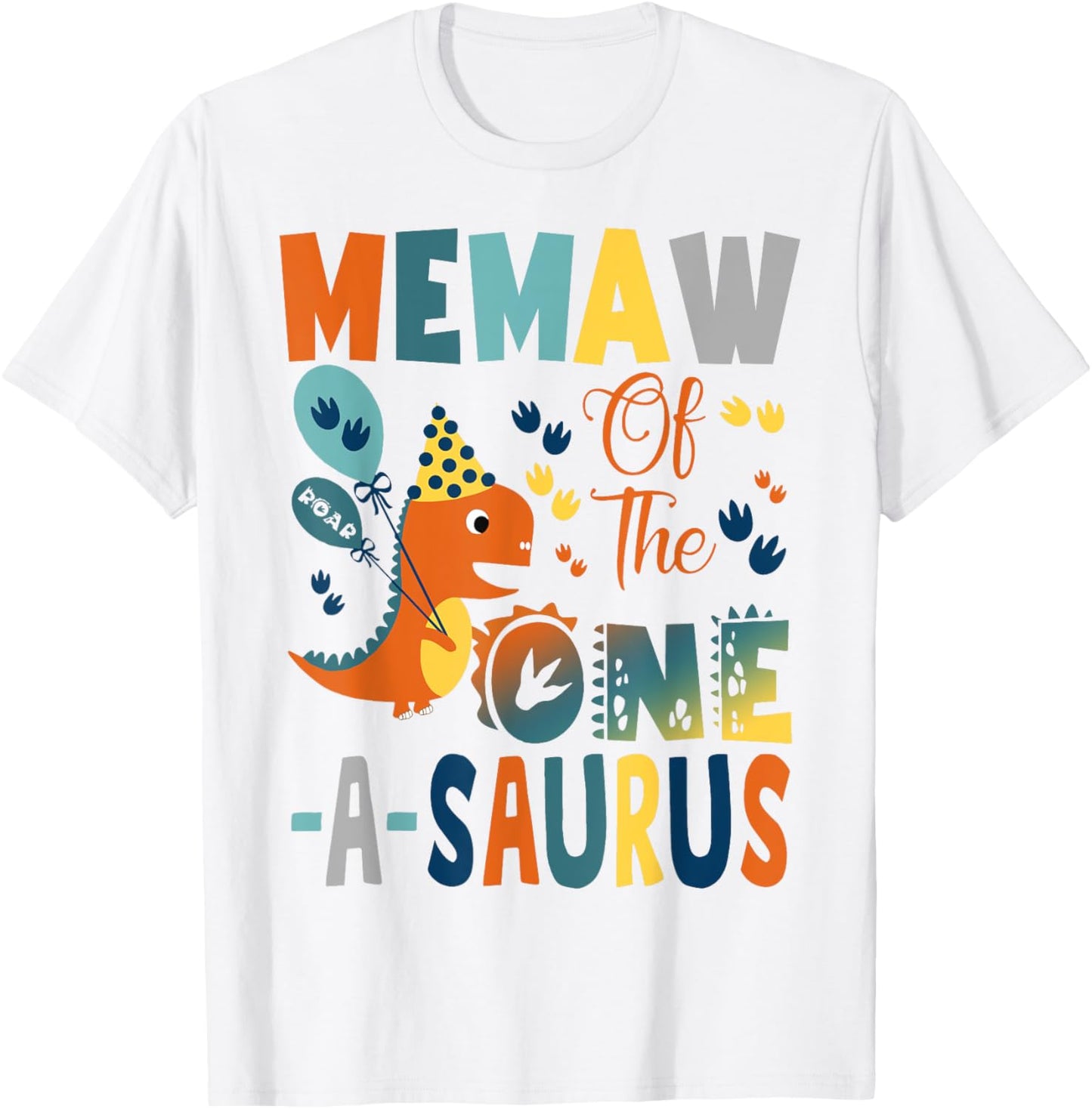 Memaw Of The One-A-Saurus 2Nd Birthday Dinosaur Party T-Shirt