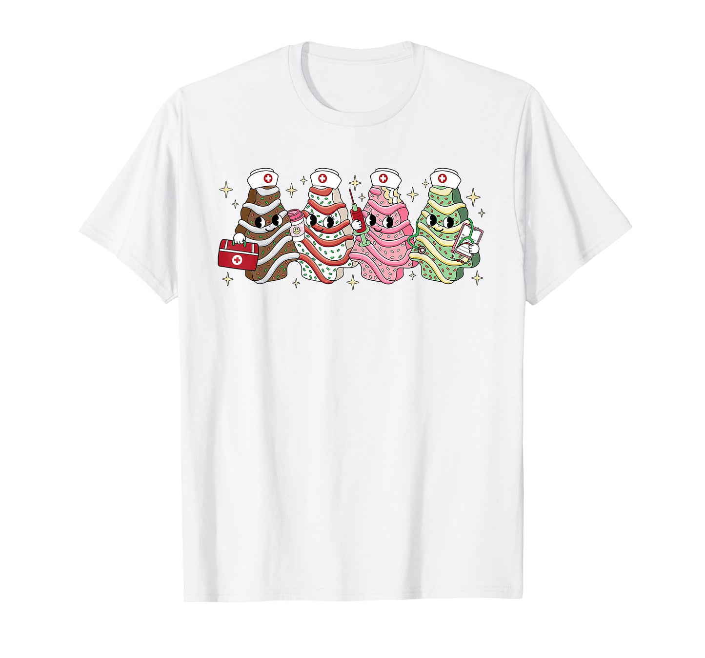 Christmas Nurse Tree Cake Emergency Christmas RN ER ICU T-Shirt