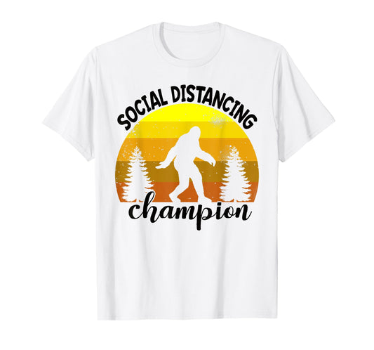 BigFoot Sasquatch Social Distance Shirt Vintage Camping Gift T-Shirt