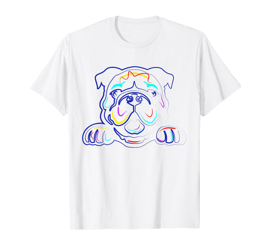 English Bulldog Lovers Shirts | Line Drawing Artsy Bulldog T-Shirt