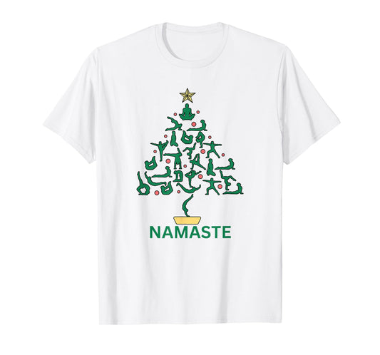 Namaste Yoga Christmas Tree T-Shirt