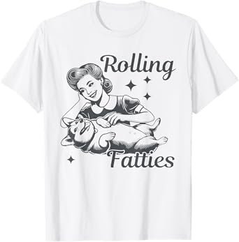 Vintage Rolling Fatties Funny Corgi Dog Meme T-Shirt