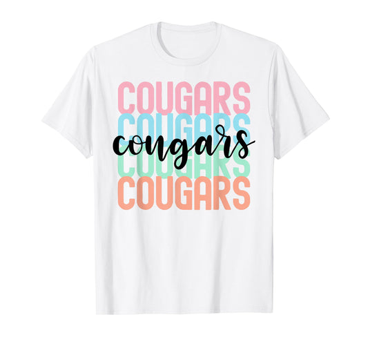 Cougars Team Mascot School Spirit Game Night T-Shirt