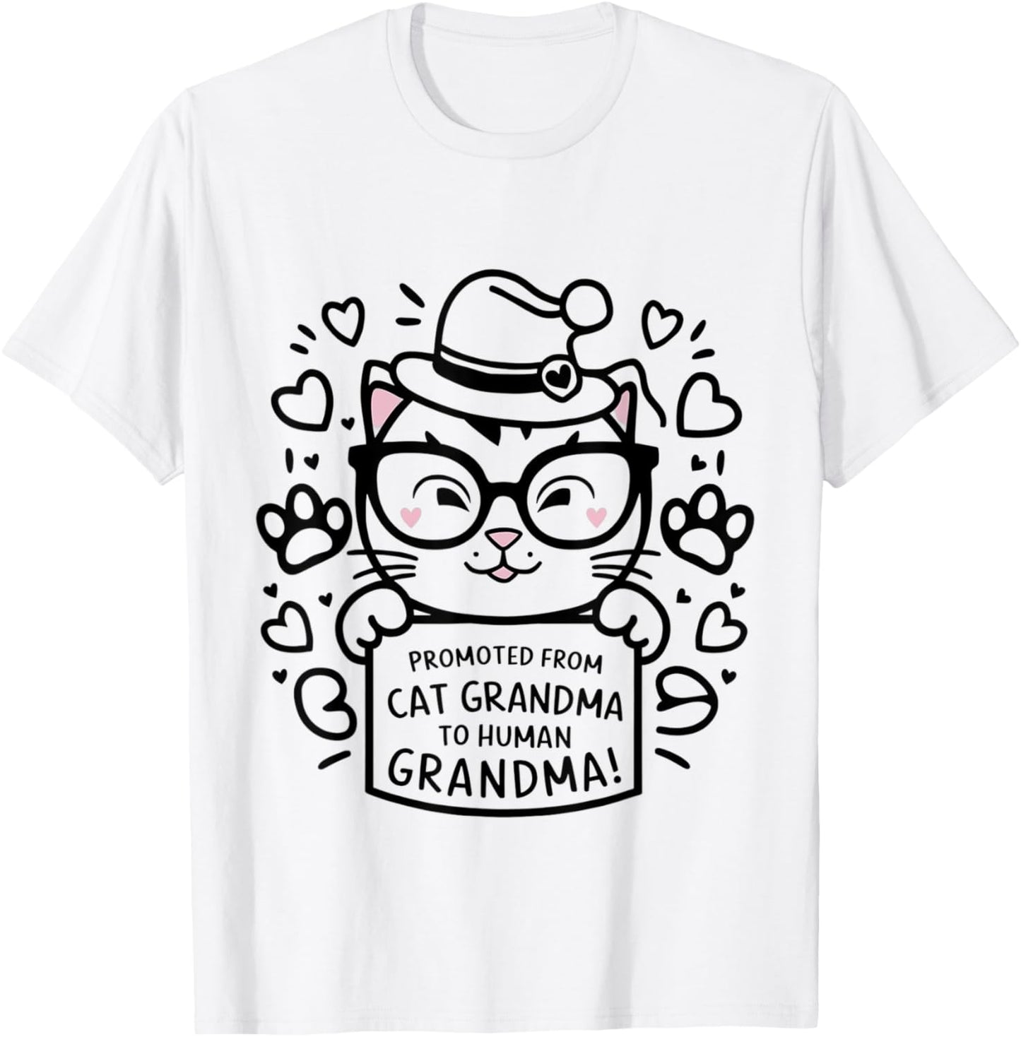 promoted from cat grandma to human grandma mothers day T-Shirt