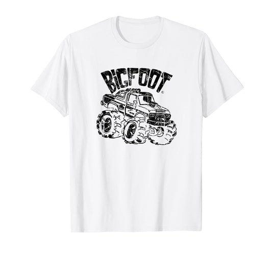 Classic BIGFOOT Cartoon Logo and Truck Distressed T-Shirt