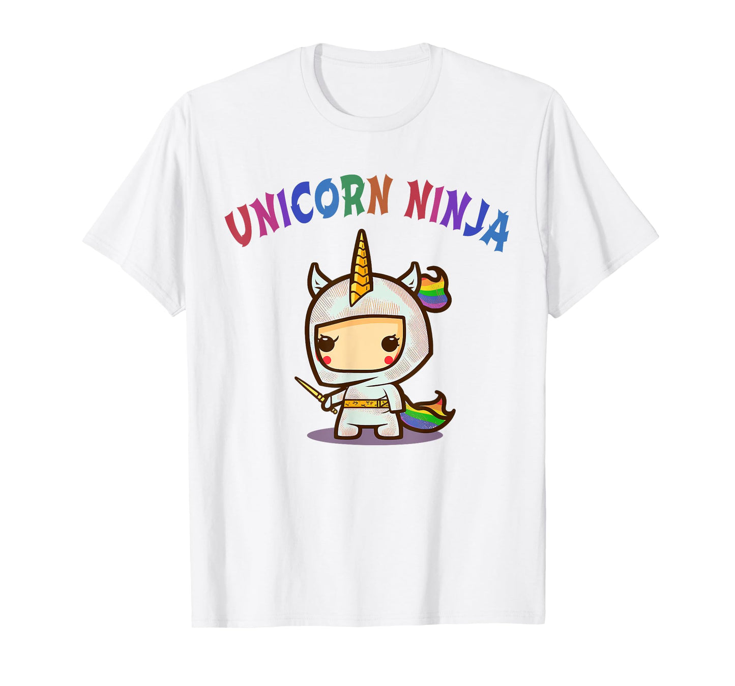 Funny UNICORN NINJA Birthday Girl Team Princess Pre-K Pink T-Shirt