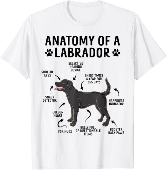 Anatomy of a Labrador Funny Black Labrador Dog T-shirt