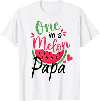One in a Melon Papa 1st Birthday Party Family Matching T-Shirt