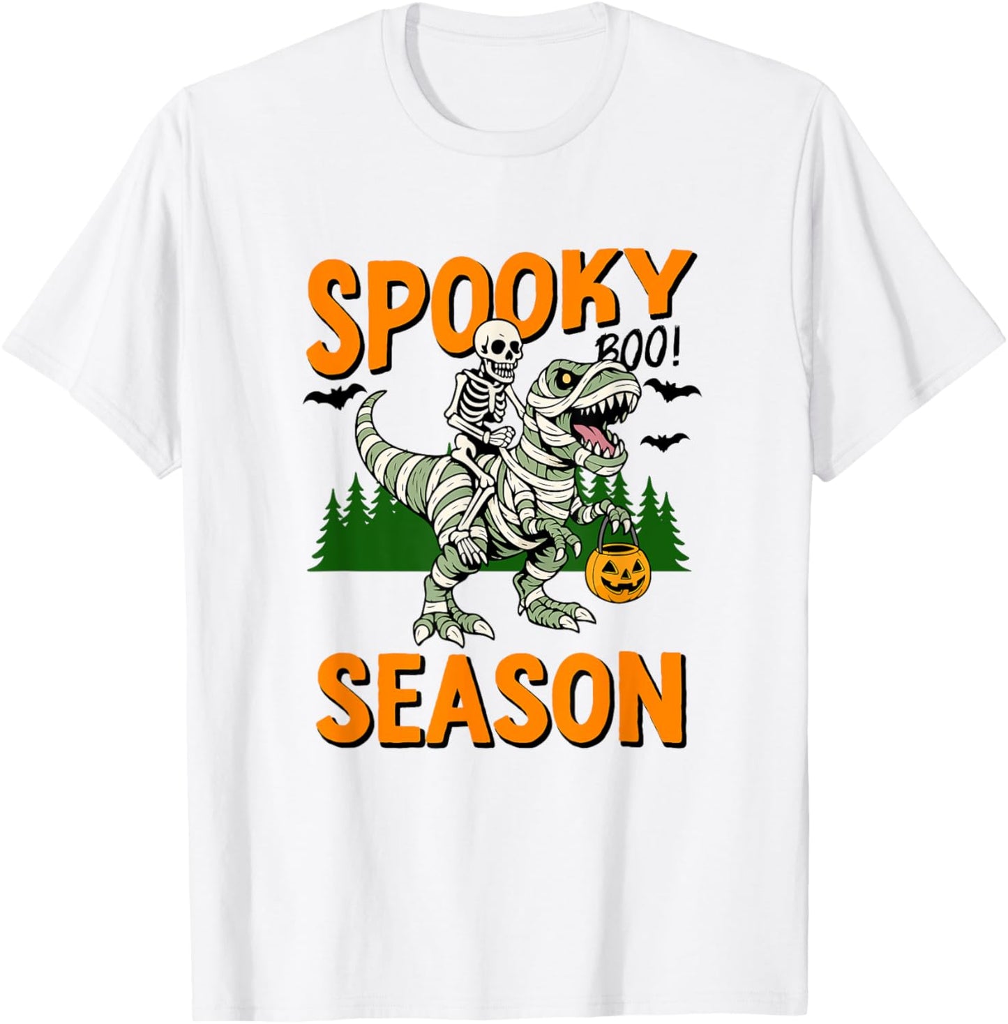 Spooky Dinosaur Skeleton Halloween Mummy T-Shirt