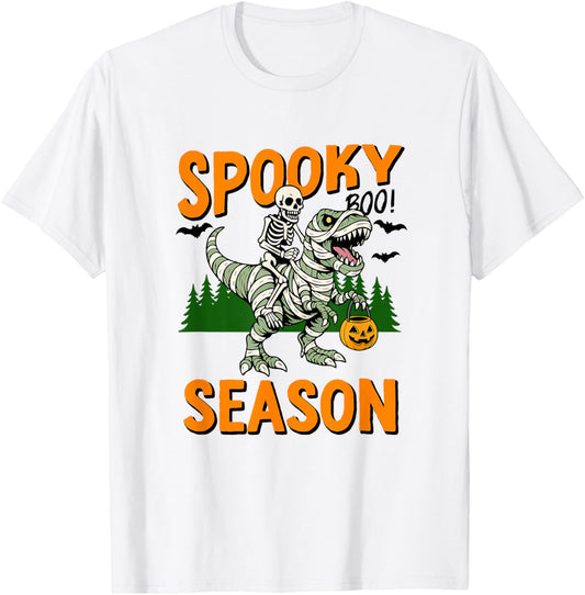 Spooky Dinosaur Skeleton Halloween Mummy T-Shirt