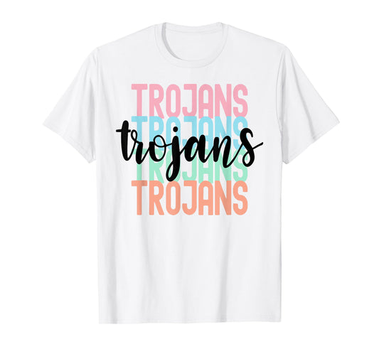 Trojans Team Mascot School Spirit Game Night T-Shirt