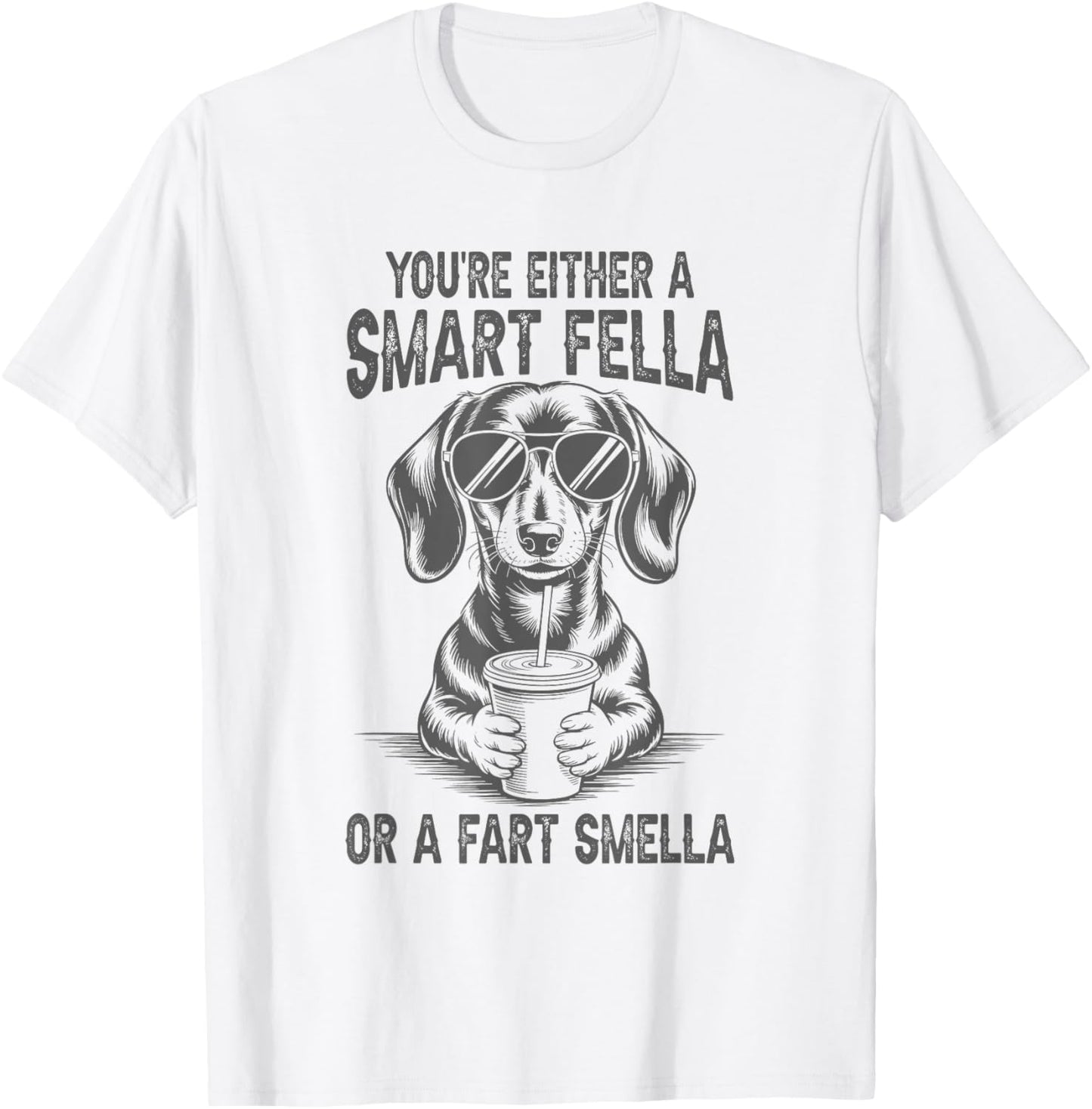 Dachshund You're either a smart fella or a fart smella T-Shirt