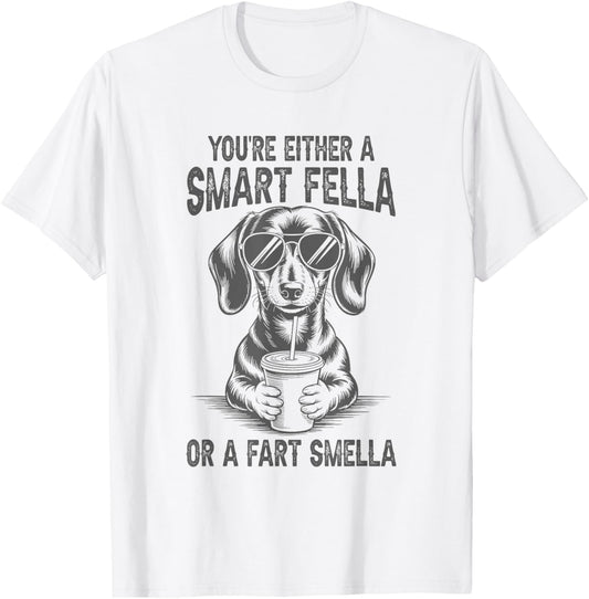 Dachshund You're either a smart fella or a fart smella T-Shirt