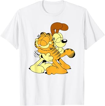 Garfield & Odie Hugging Cute Cartoon Cat and Dog T-Shirt