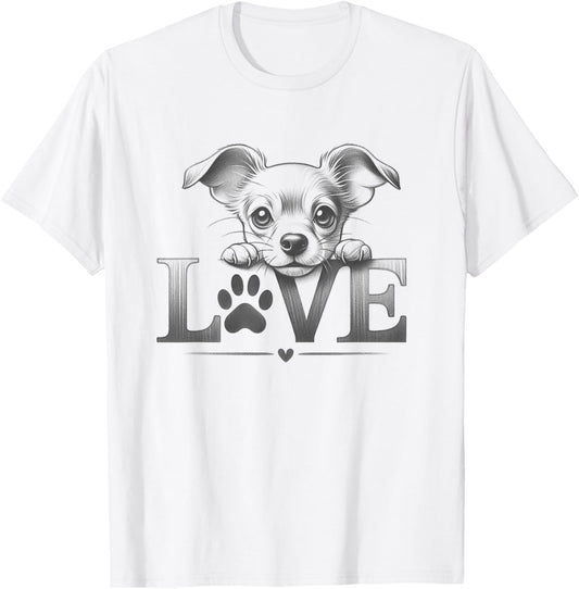 Chiweenie Love Dog Paw Design Men Women Girls Kids T-shirt