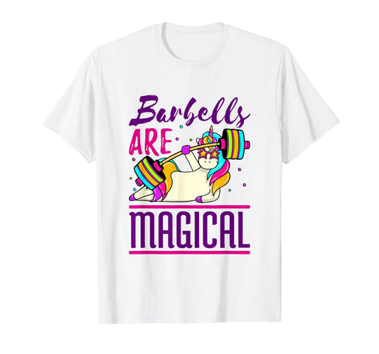 Unicorn Workout Weightlifting Barbells Fitness Gym T-Shirt