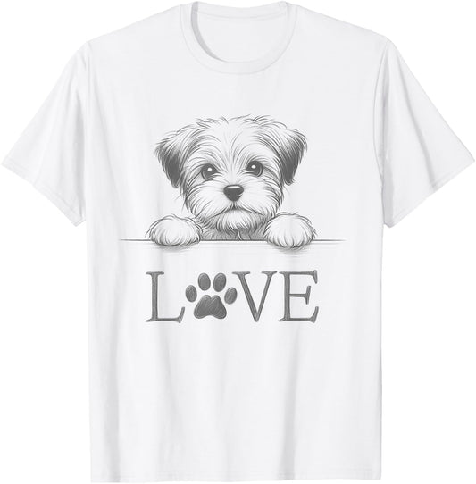 Shorkie Love Dog Paw Design T-Shirt