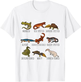 Different Type of Newts Breed Collection,Cute Newts Lovers T-Shirt