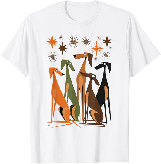 Vintage Retro Mid-Century Long Neck Dogs 50s 60s Style T-Shirt