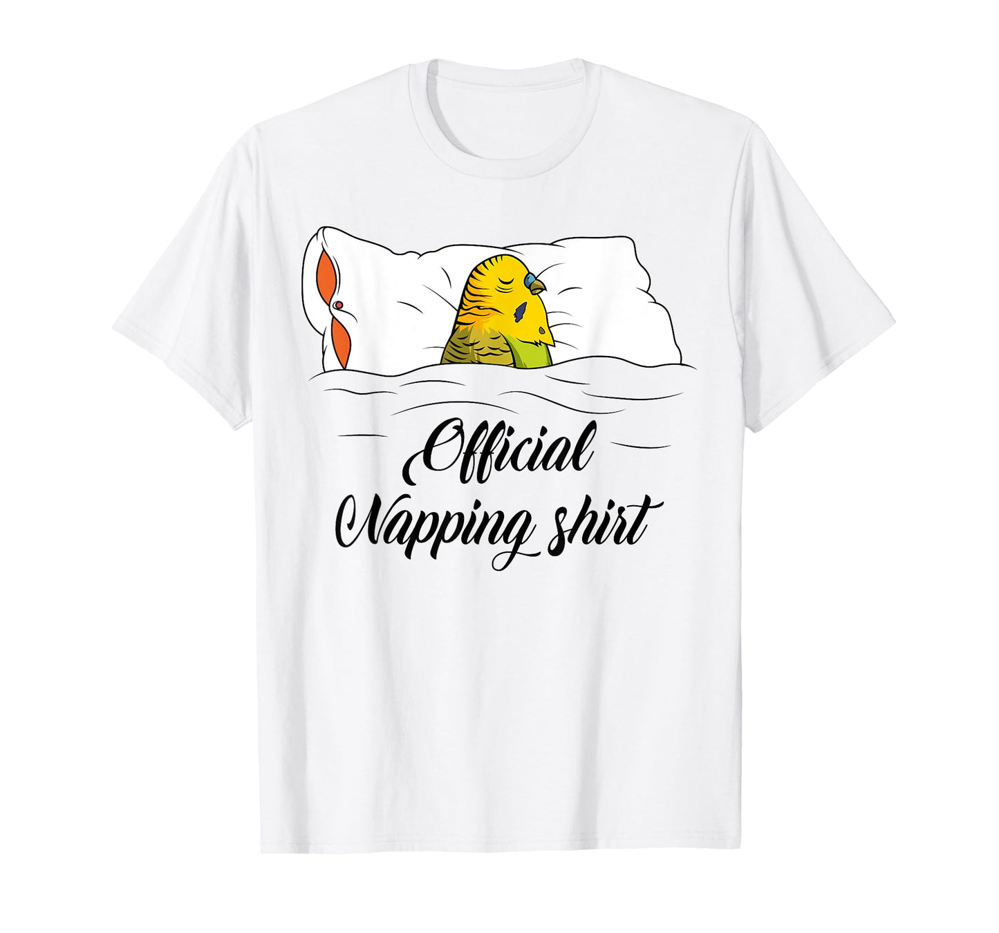 Sleeping Budgie Pyjamas Budgerigar Lover Official Napping T-Shirt