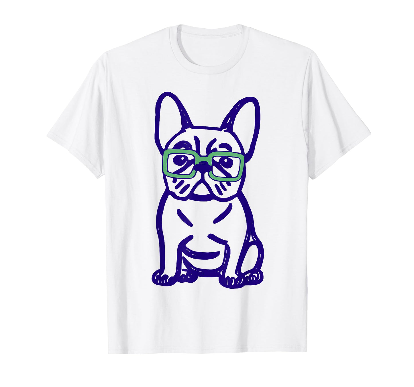 Cute French Bulldog Graphic with Glasses Pop Art Frenchie T-Shirt
