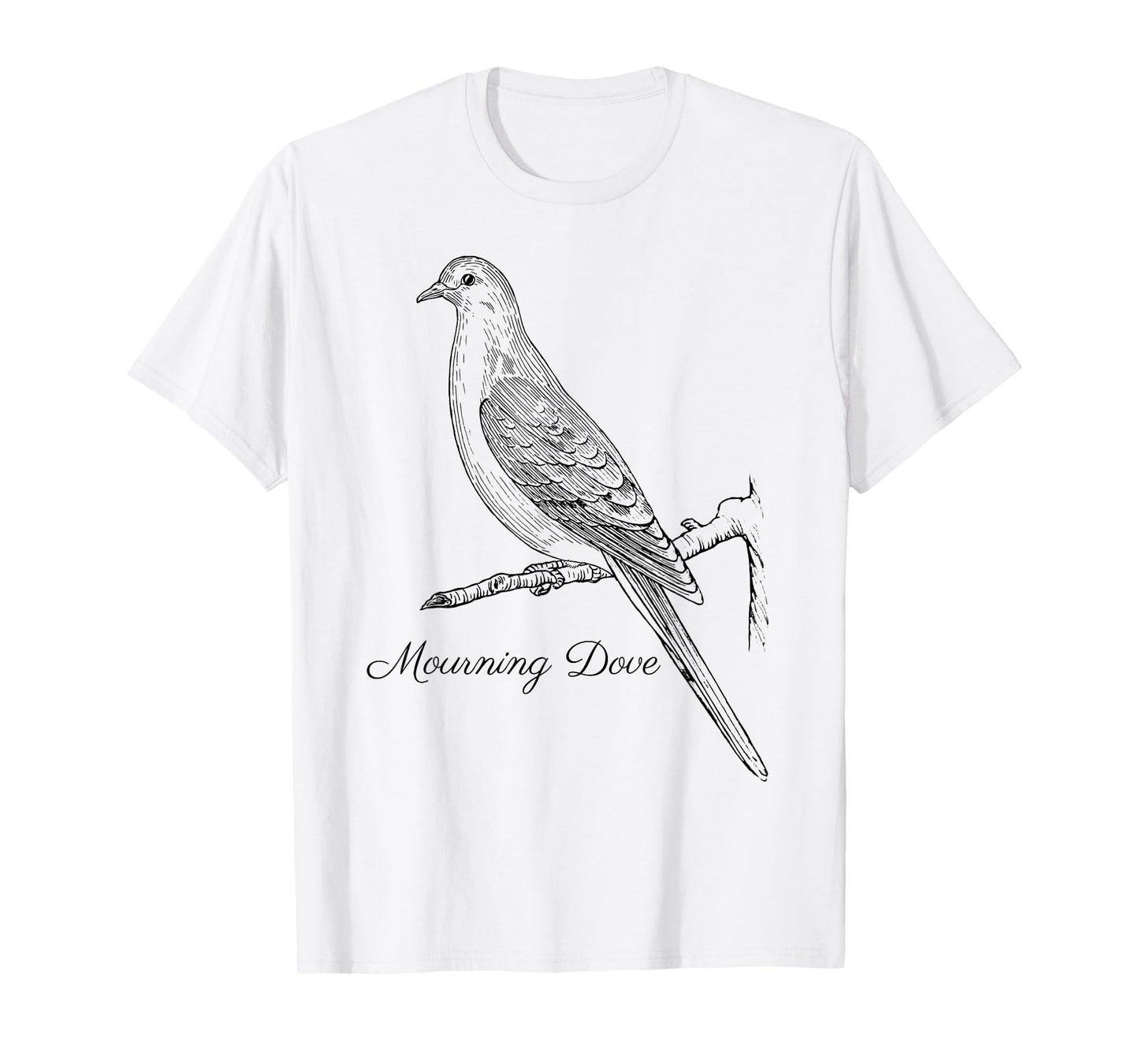 Mourning Dove T-Shirt Bird Tee Shirt Ornithology Black Lines T-Shirt