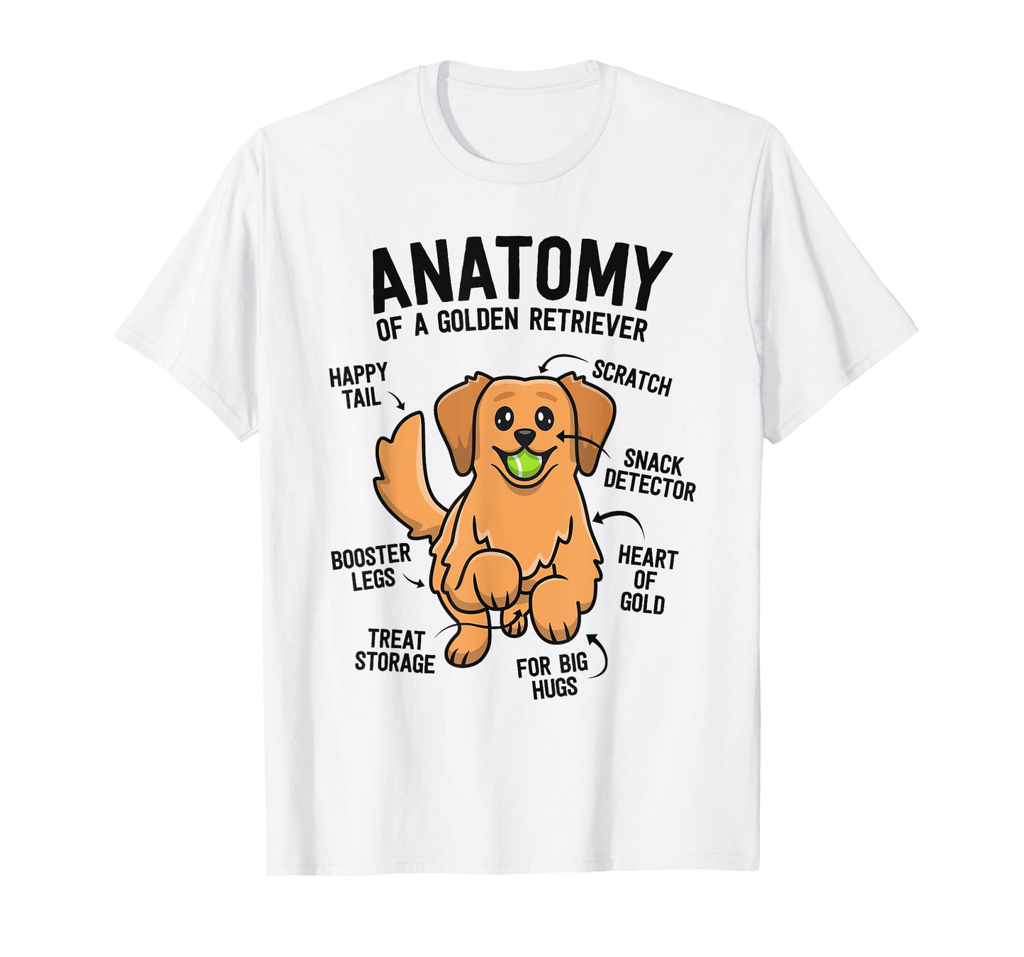 Anatomy Of A Golden Retriever Shirt Funny Dog Lover Gifts T-Shirt