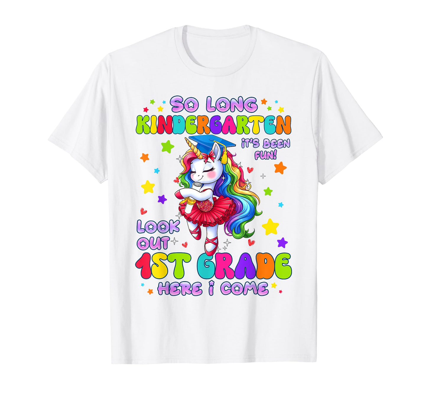 Kindergarten Graduation 2025 Graduate Girls Unicorn 1st Grad T-Shirt