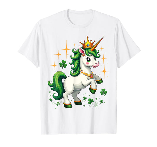 Lepricorn Unicorn St Patricks Day Shamrock Kids Girls Lucky T-Shirt