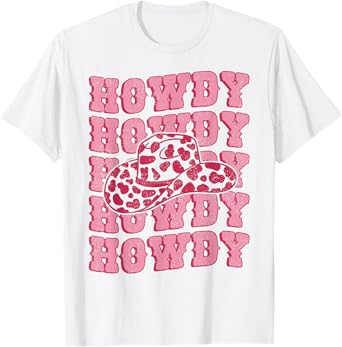 Vintage White Howdy Rodeo Western Country Southern Cowgirl T-Shirt