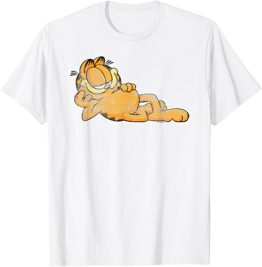 Garfield Happy Lounging Cartoon Cat T-Shirt