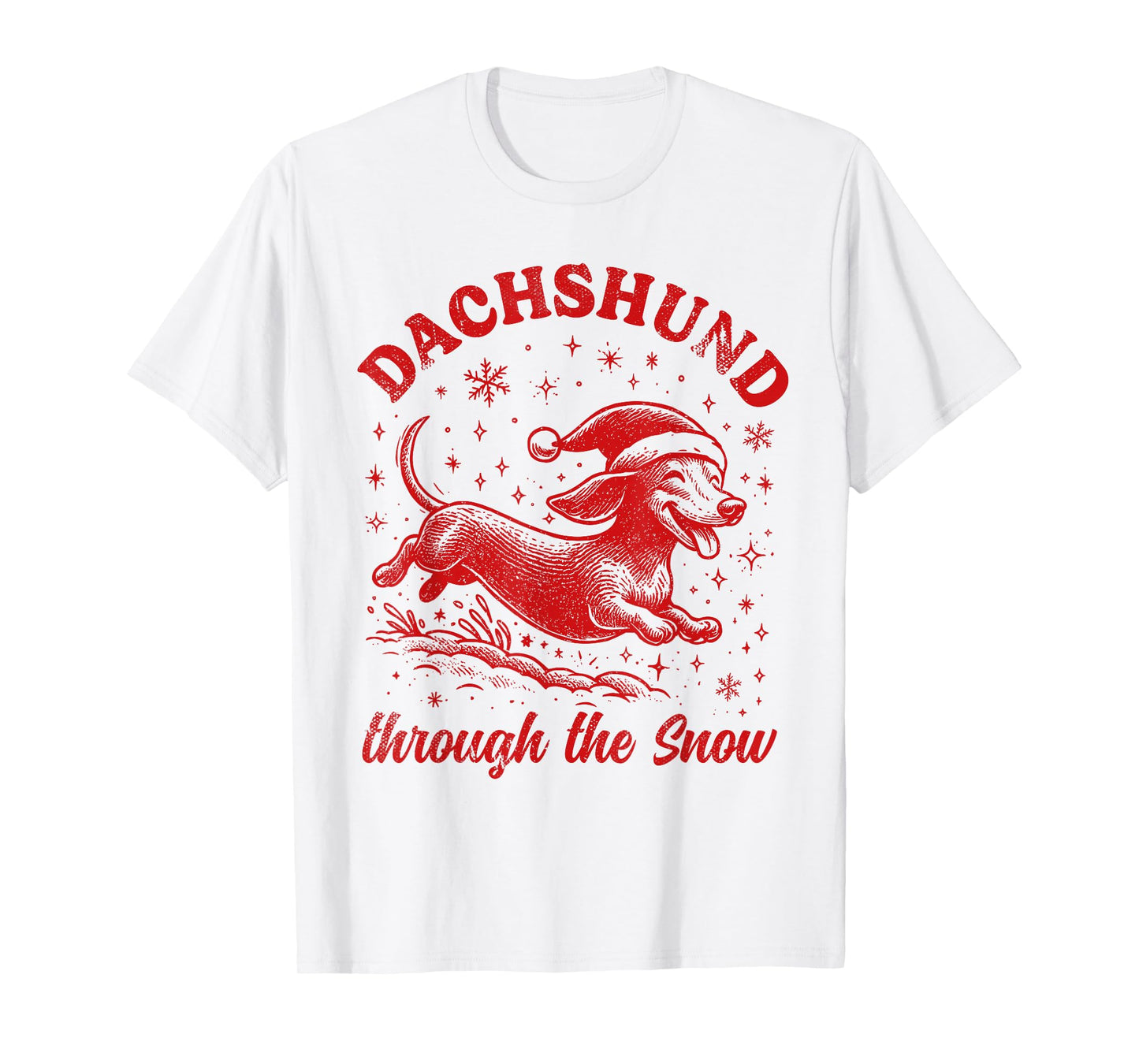 Funny Dachshund Christmas Wiener Dog Cute Doxie Lover X-Mas T-Shirt