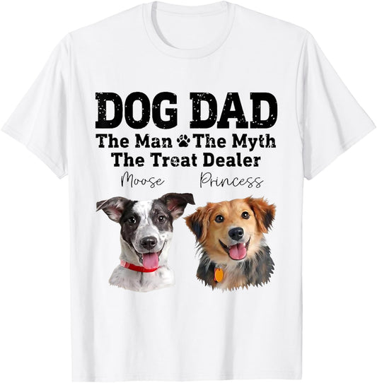 Dog Dad Man Myth Snack Treat Dealer Funny Dog Lovers T-Shirt