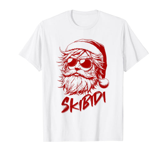 Skibidi Cool Anime Christmas Santa Claus T-Shirt