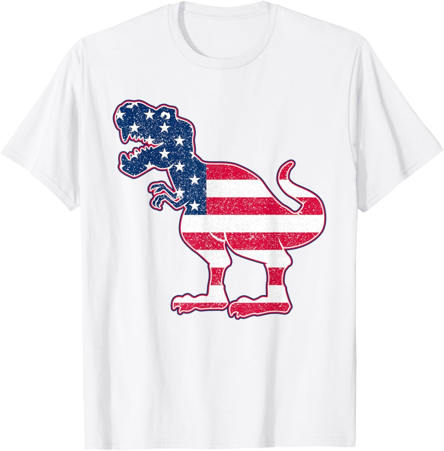 Dino American Flag T-Shirt 4th of July Patriotic Gift Boys T-Shirt
