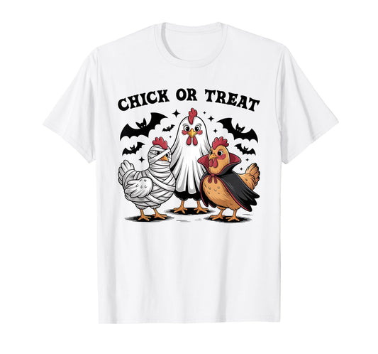 Chick Or Treat Halloween Witch Spooky Season Chicken Women T-Shirt